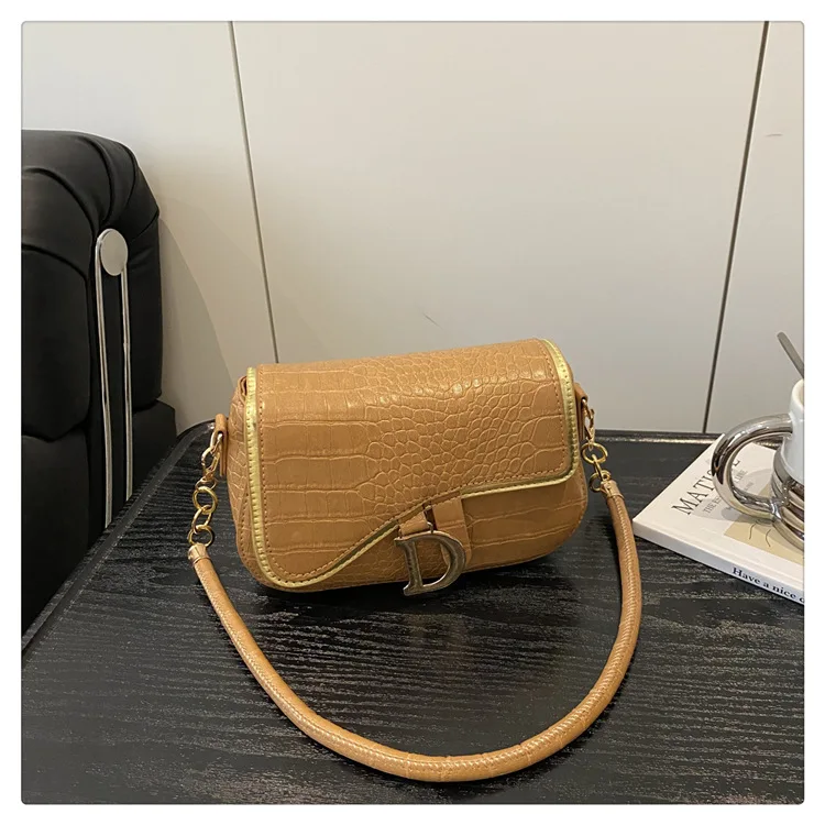 New Trendy Black Square Underarm Bag Fashion Women's Saddle Bag Casual Single Shoulder Soft PU Leather Crossbody Bag Female