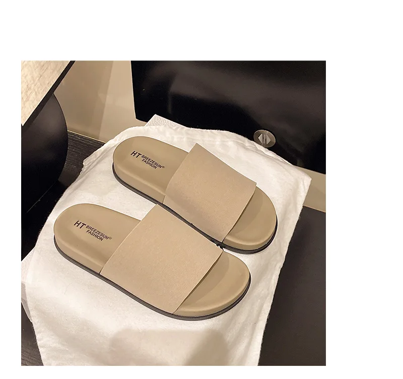 2026 Fashion Simple Suede Slip-On Anti-Slip Shoes for Women Summer Outing Flat Open-Toe Birken-Style Half Slippers