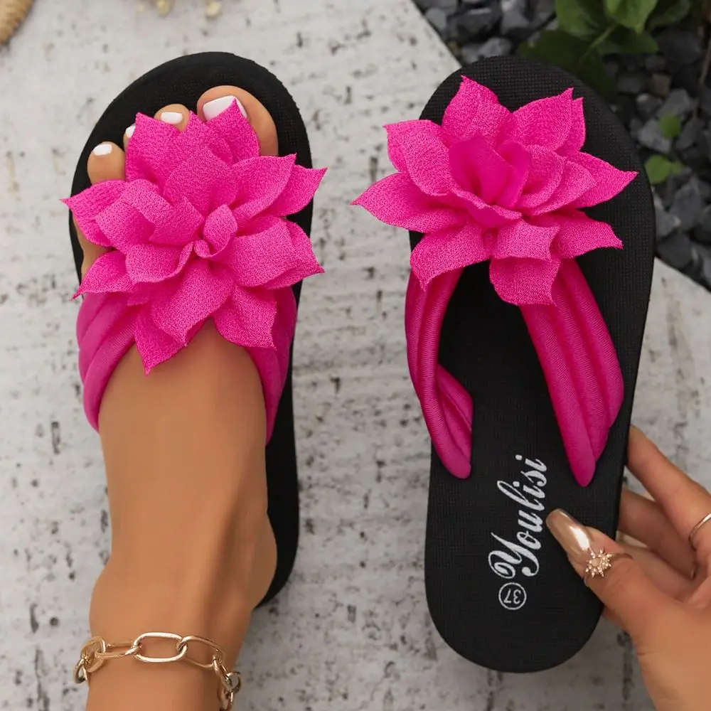 EVA Women's Floral Flip Flops Comfortable Breathable SlipOn Sandals Anti-Skid Sole Summer Home Slippers Summer Season