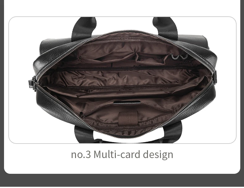 LION VERA Men's Genuine Leather Briefcase Business Casual Commuting Bag Portable Crossbody Shoulder Bag 15.7-inch Laptop Bag