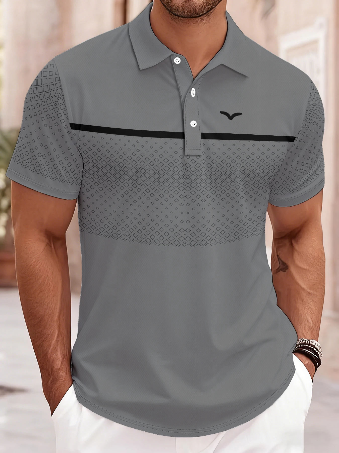 2026 Summer Men's Polo Shirt - 3D Printed Design Breathable Lightweight Stylish and Fashionable Outdoor Men's Clothing