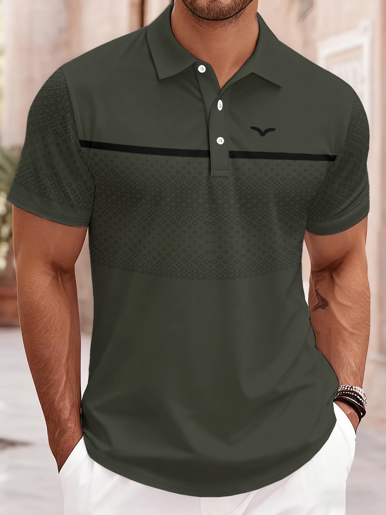 2026 Summer Men's Polo Shirt - 3D Printed Design Breathable Lightweight Stylish and Fashionable Outdoor Men's Clothing