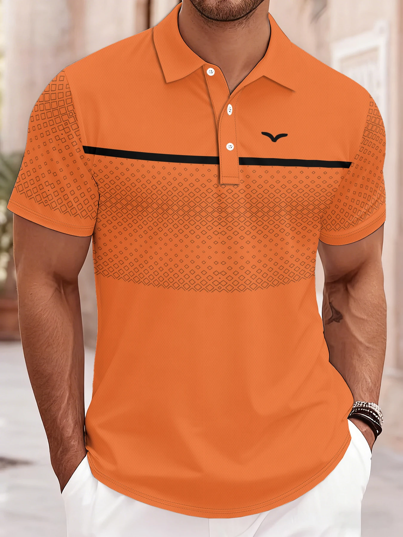2026 Summer Men's Polo Shirt - 3D Printed Design Breathable Lightweight Stylish and Fashionable Outdoor Men's Clothing