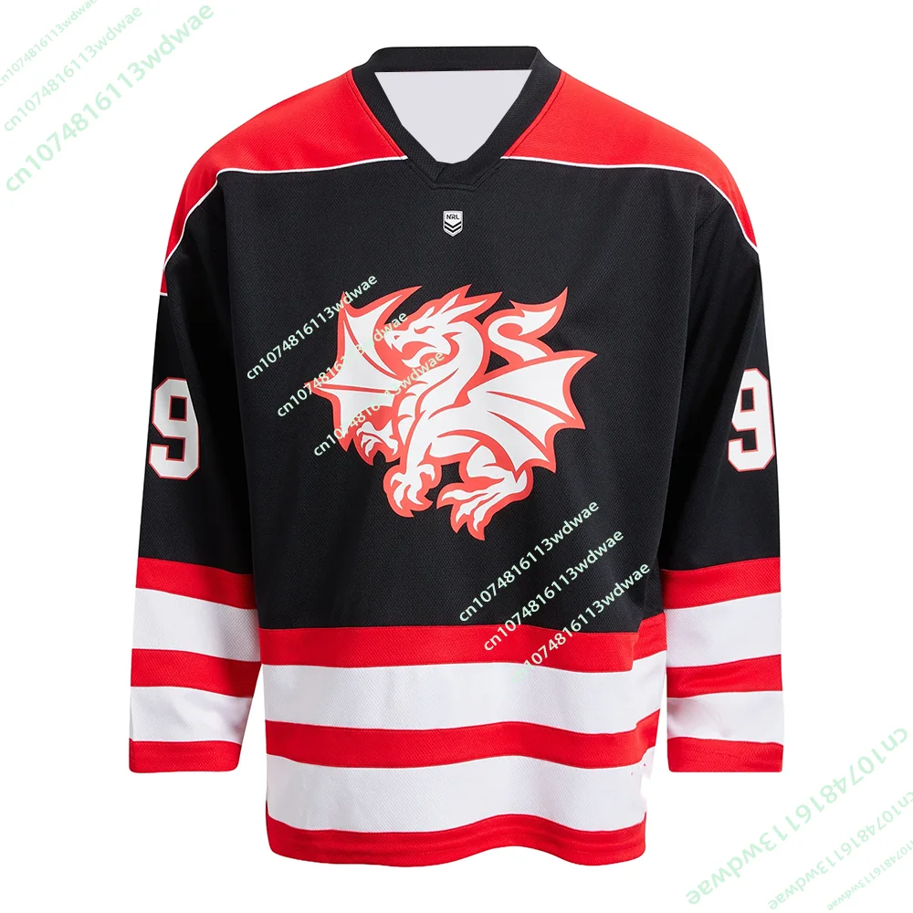 Family Matching New Summer George Illawarra Dragons Hockey Jersey 3D Pint Long Sleeve Sport Casual Quick-dry T-Shirt 