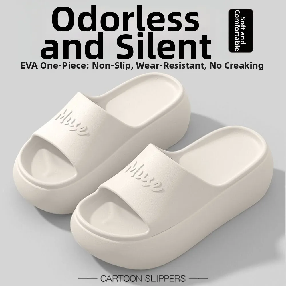 Fashion Non-slip Thick Sole Slippers Height Increasing Comfort Bathroom Slippers Summer Style Beach Sandals Summer Outdoor