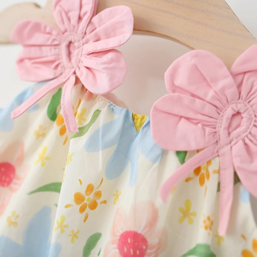 Baby Girl Dress Summer Flower Strap Girl Dress Cute Beach Princess Baby Dress Baby Girl Clothing