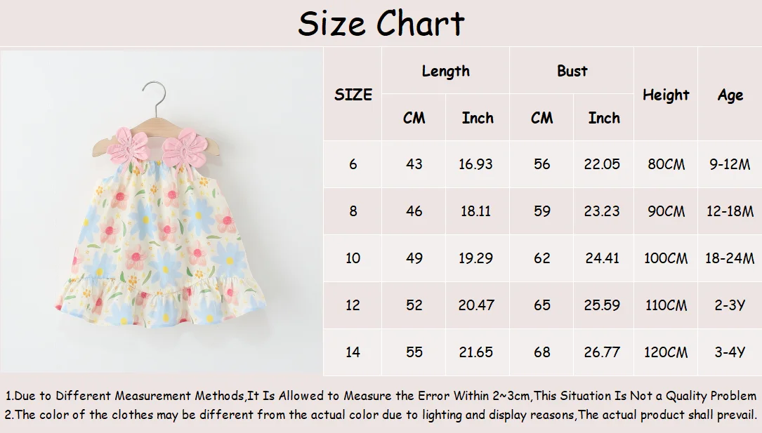 Baby Girl Dress Summer Flower Strap Girl Dress Cute Beach Princess Baby Dress Baby Girl Clothing