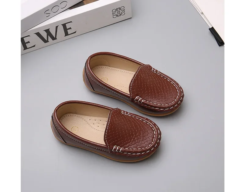 JGSHOWKITO 2026 Brand New Boys Casual Loafers Fashion Classic Soft PU Slip-on Kids Wedding Party Leather Flats Moccasins Trendy