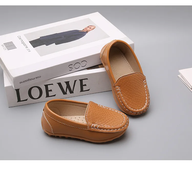 JGSHOWKITO 2026 Brand New Boys Casual Loafers Fashion Classic Soft PU Slip-on Kids Wedding Party Leather Flats Moccasins Trendy