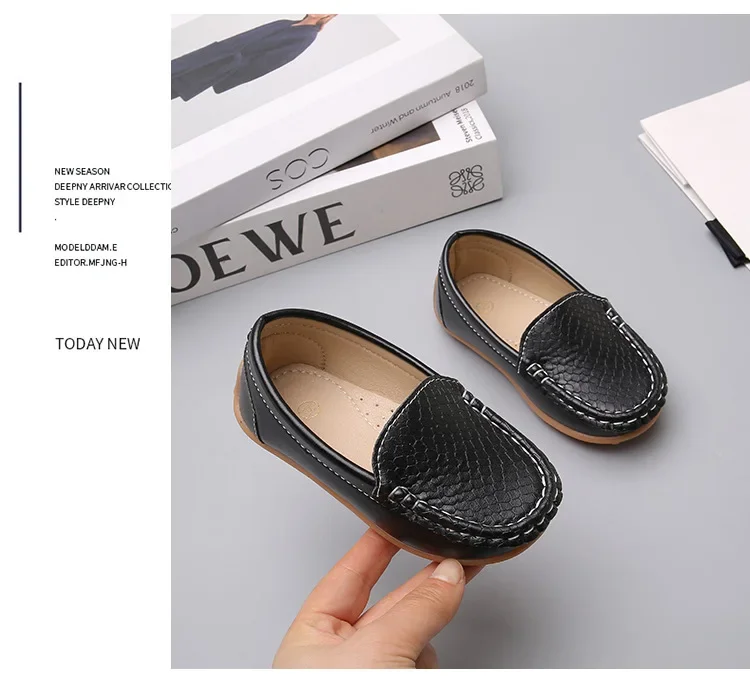 JGSHOWKITO 2026 Brand New Boys Casual Loafers Fashion Classic Soft PU Slip-on Kids Wedding Party Leather Flats Moccasins Trendy