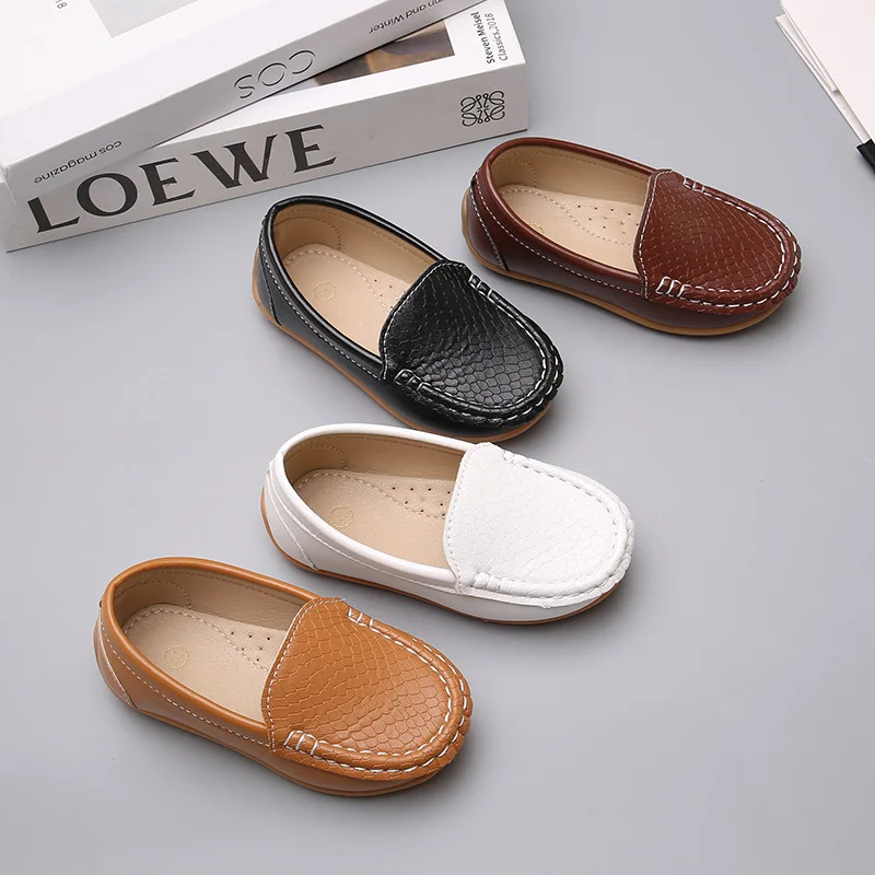 JGSHOWKITO 2026 Brand New Boys Casual Loafers Fashion Classic Soft PU Slip-on Kids Wedding Party Leather Flats Moccasins Trendy