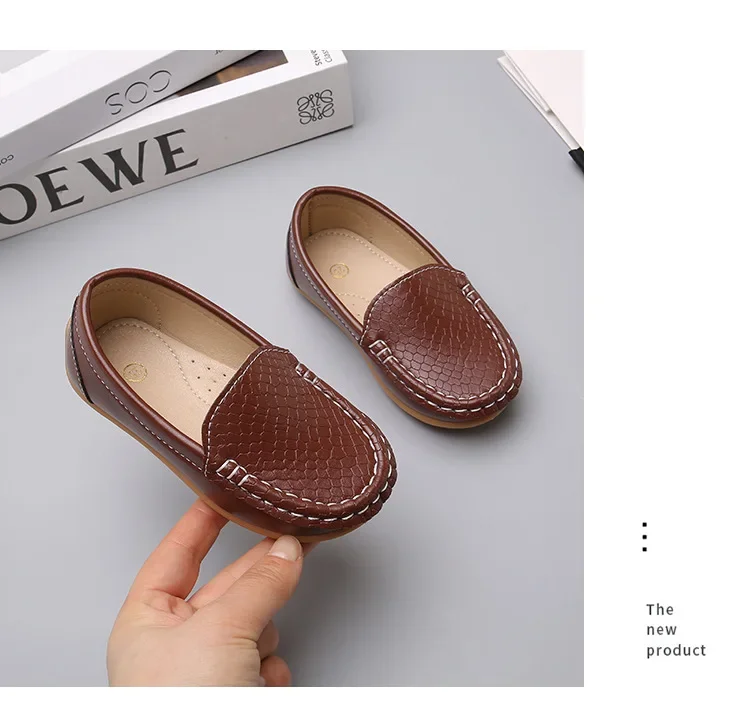 JGSHOWKITO 2026 Brand New Boys Casual Loafers Fashion Classic Soft PU Slip-on Kids Wedding Party Leather Flats Moccasins Trendy