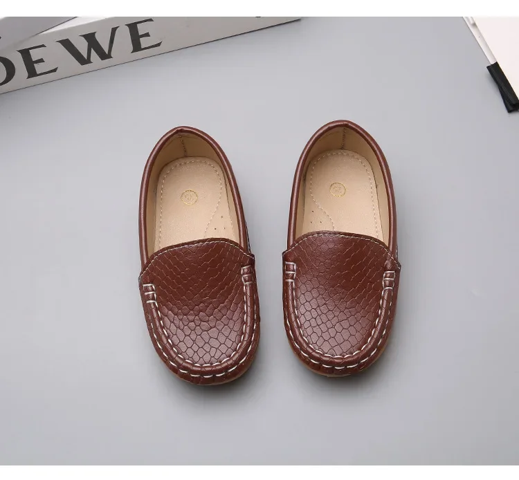 JGSHOWKITO 2026 Brand New Boys Casual Loafers Fashion Classic Soft PU Slip-on Kids Wedding Party Leather Flats Moccasins Trendy