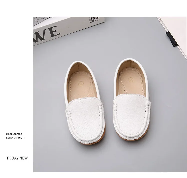 JGSHOWKITO 2026 Brand New Boys Casual Loafers Fashion Classic Soft PU Slip-on Kids Wedding Party Leather Flats Moccasins Trendy