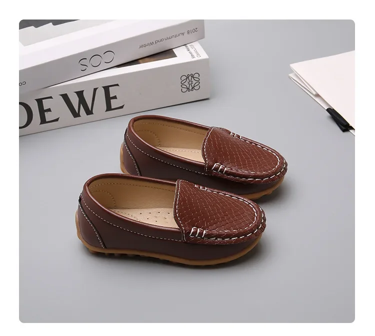 JGSHOWKITO 2026 Brand New Boys Casual Loafers Fashion Classic Soft PU Slip-on Kids Wedding Party Leather Flats Moccasins Trendy