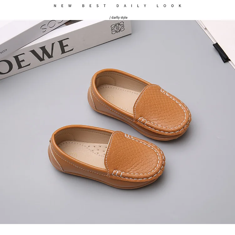 JGSHOWKITO 2026 Brand New Boys Casual Loafers Fashion Classic Soft PU Slip-on Kids Wedding Party Leather Flats Moccasins Trendy