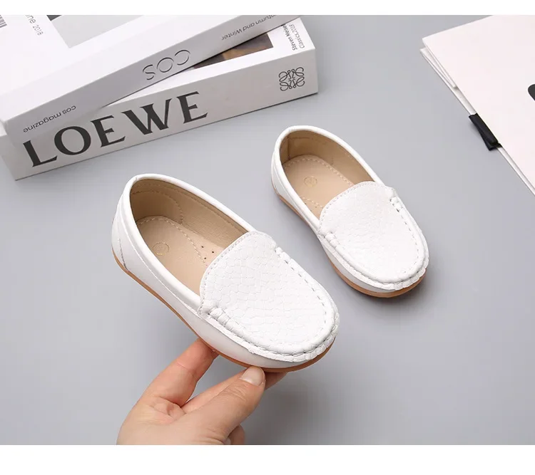 JGSHOWKITO 2026 Brand New Boys Casual Loafers Fashion Classic Soft PU Slip-on Kids Wedding Party Leather Flats Moccasins Trendy