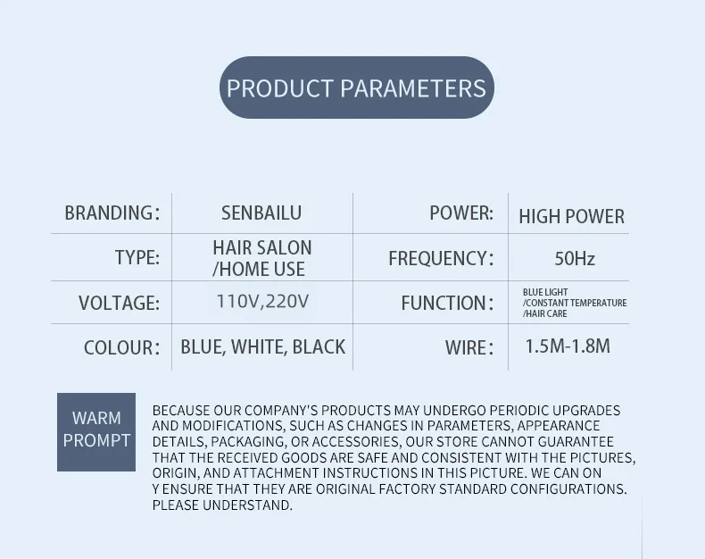 11 Second Fast Dry Hair Dryer With Pure Copper Core, High-Speed Blue Light Negative Ion Hair Care, Home Hair Salon Hair Dryer