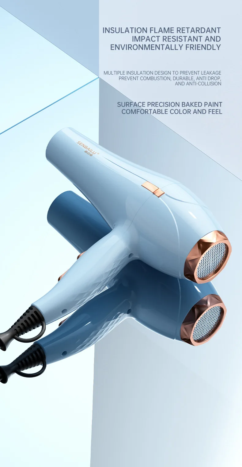 11 Second Fast Dry Hair Dryer With Pure Copper Core, High-Speed Blue Light Negative Ion Hair Care, Home Hair Salon Hair Dryer