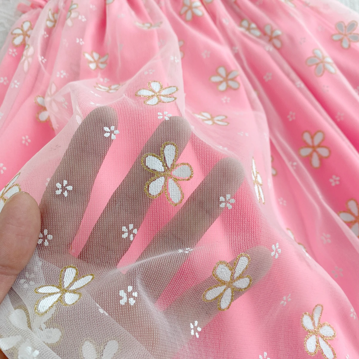 Girls Sweet Dresses Summer Daisy Mesh Suspender Strapless Flying Sleeve Dress Girl's Flowery Cute Kids Clothes