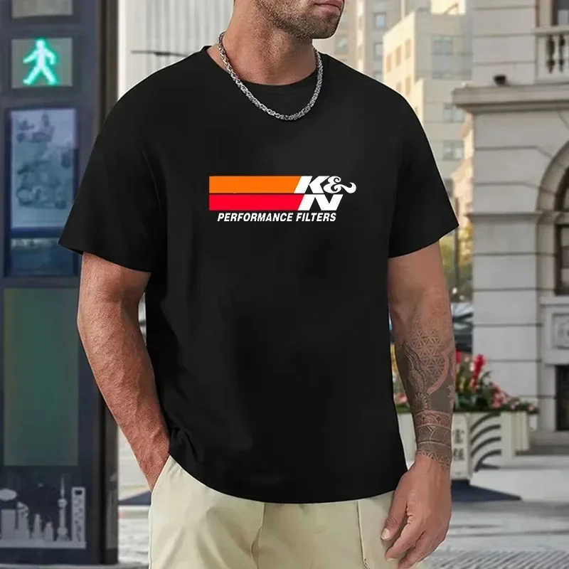 New K&N Air Oil Filter Intake Port Men's Retro T-Shirt Funny Harakuuku Tee Male Cool Casual Summer Short Sleeve Tshirt