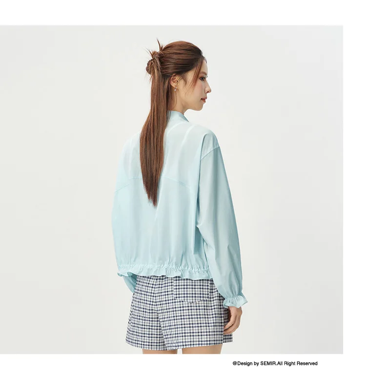 Semir Women Shirt UV Protection Cool Lantern Sleeve Drawstring Oversized Shirt 2026 Summer
