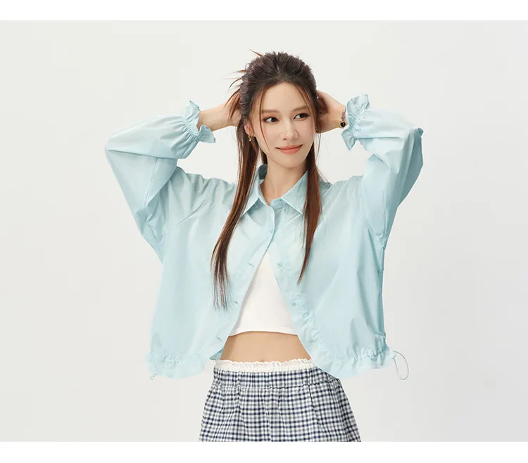Semir Women Shirt UV Protection Cool Lantern Sleeve Drawstring Oversized Shirt 2026 Summer