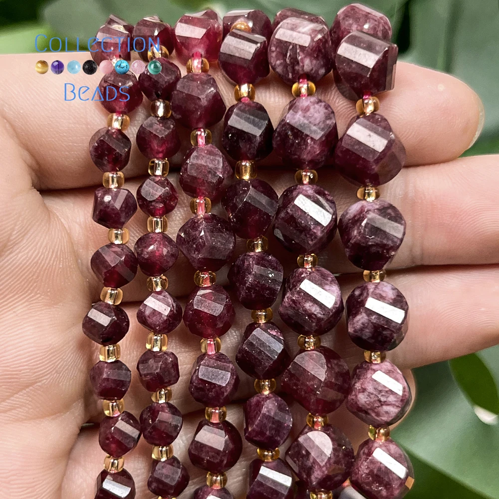 6 8 10mm Natural Stone Beads Garnet Jade Faceted Round Beads Loose Beads for Jewelry Making Diy Beading Accessory