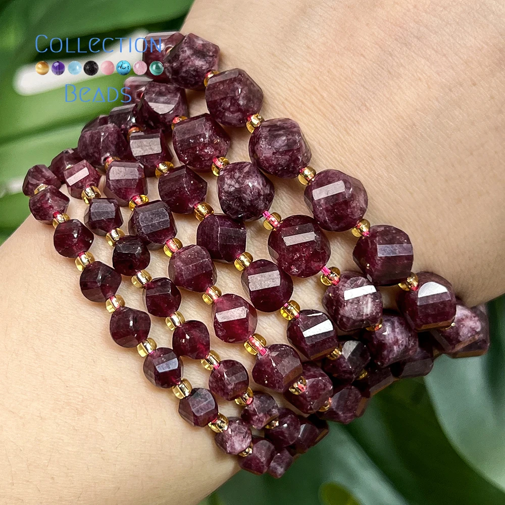 6 8 10mm Natural Stone Beads Garnet Jade Faceted Round Beads Loose Beads for Jewelry Making Diy Beading Accessory