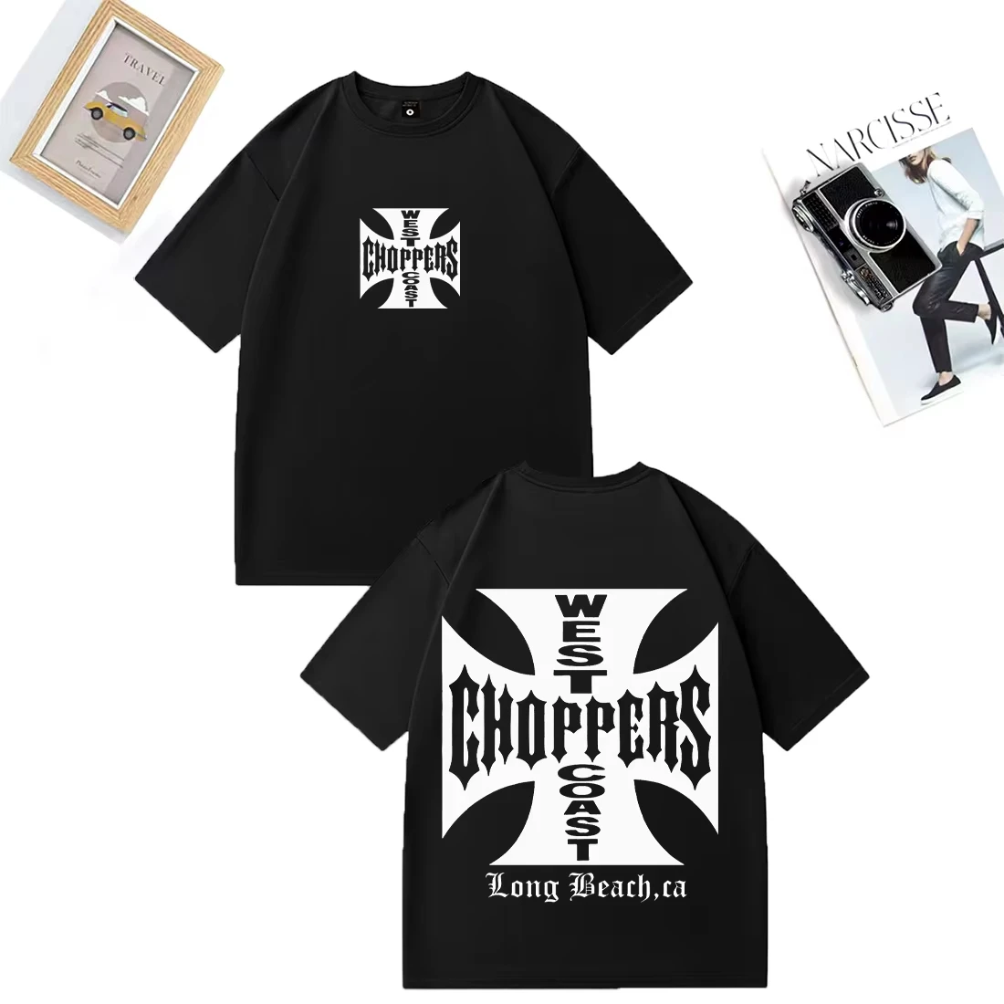 Paul Walker Shirt West Coast Choppers Men T-shirt Women Vintage Loose Tops Cotton Short Sleeve Hip Hop Streetwear Unisex Tshirts