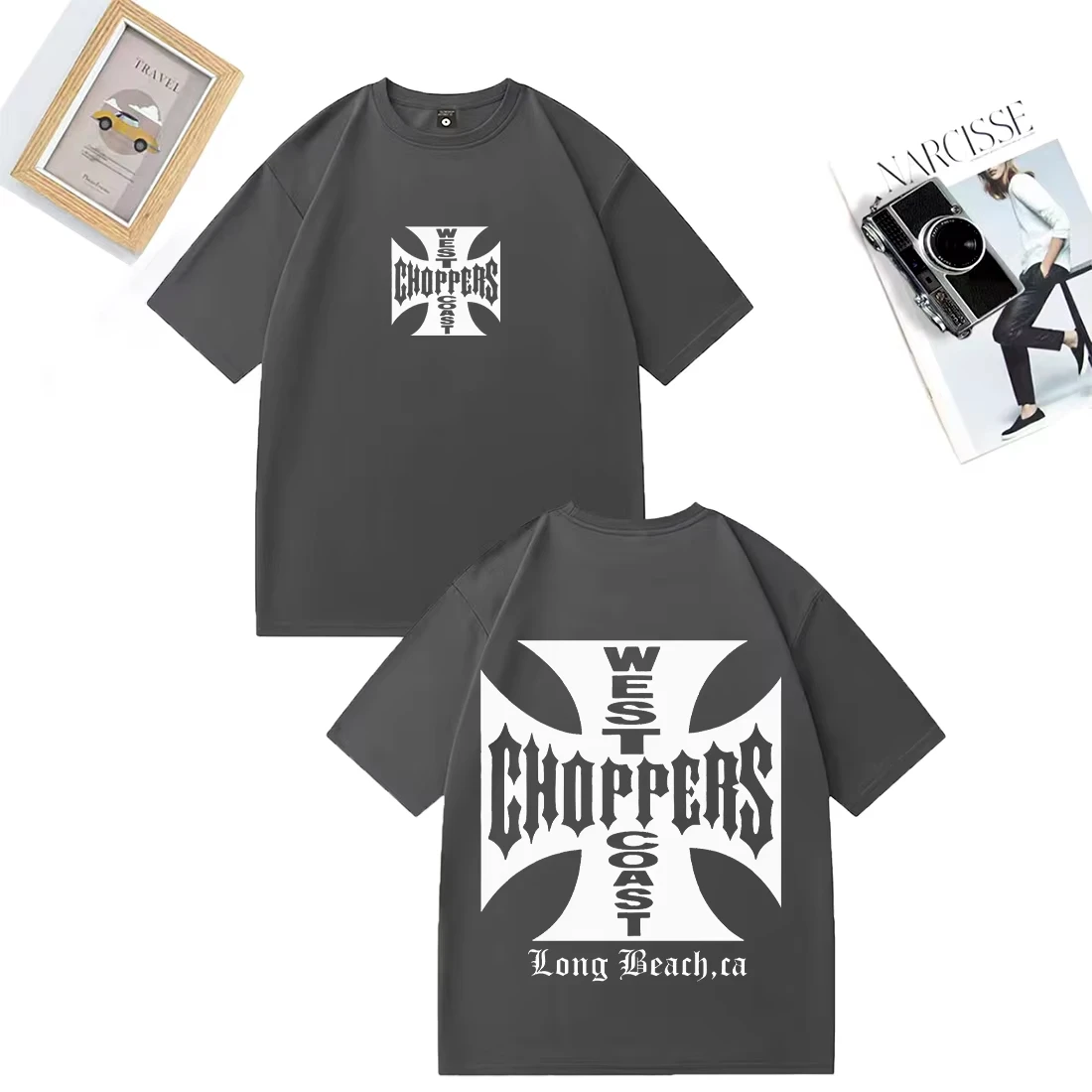 Paul Walker Shirt West Coast Choppers Men T-shirt Women Vintage Loose Tops Cotton Short Sleeve Hip Hop Streetwear Unisex Tshirts