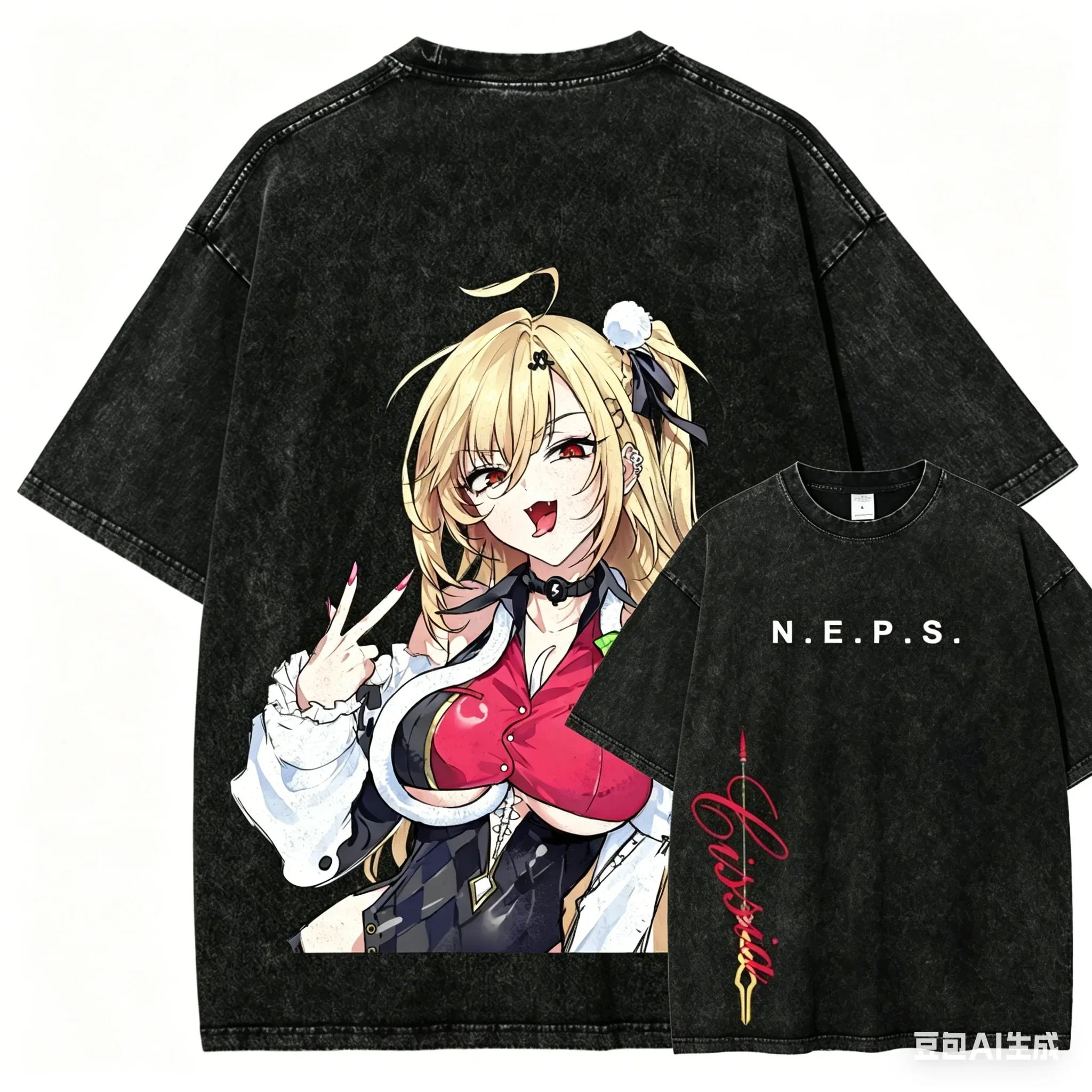 CookieRun Kingdom Washed T-shirt personality Clothes New Model Anime Tshirt Year round clothing Couples Plus Size Unisex Classic