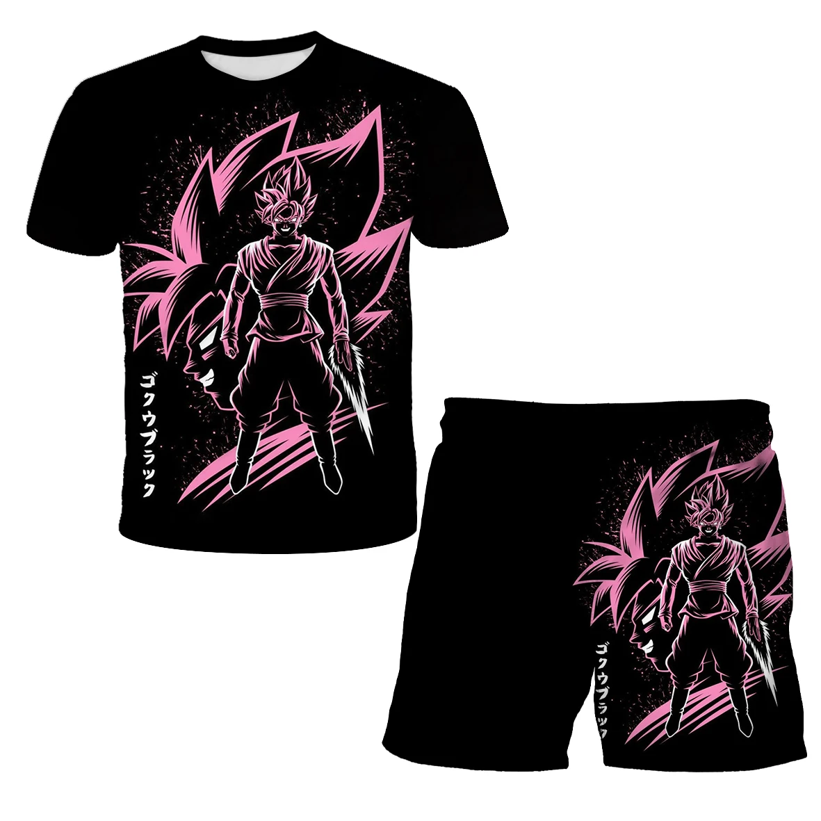 Dragon Ball Z 3D T-shirt Set for Boys Girls Super Goku Saiyan Summer Top+Shorts Children's Short-Sleeve Birthday Gift for Boys