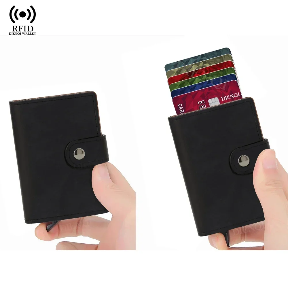 Rfid Small Men Wallets Luxury Brand Credit Card Holder Money Bags Pop Up Bank Cardholder Wallet Wallet for Men Cartera Hombre