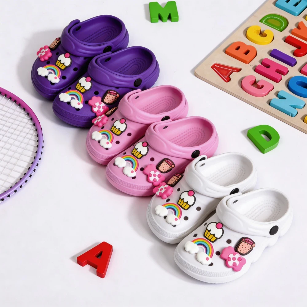 Children's Slippers Fashion Cute Ice Cream Cake Girl Sandals Breathable Non-slip Indoor and Outdoor Garden Beach Slippers