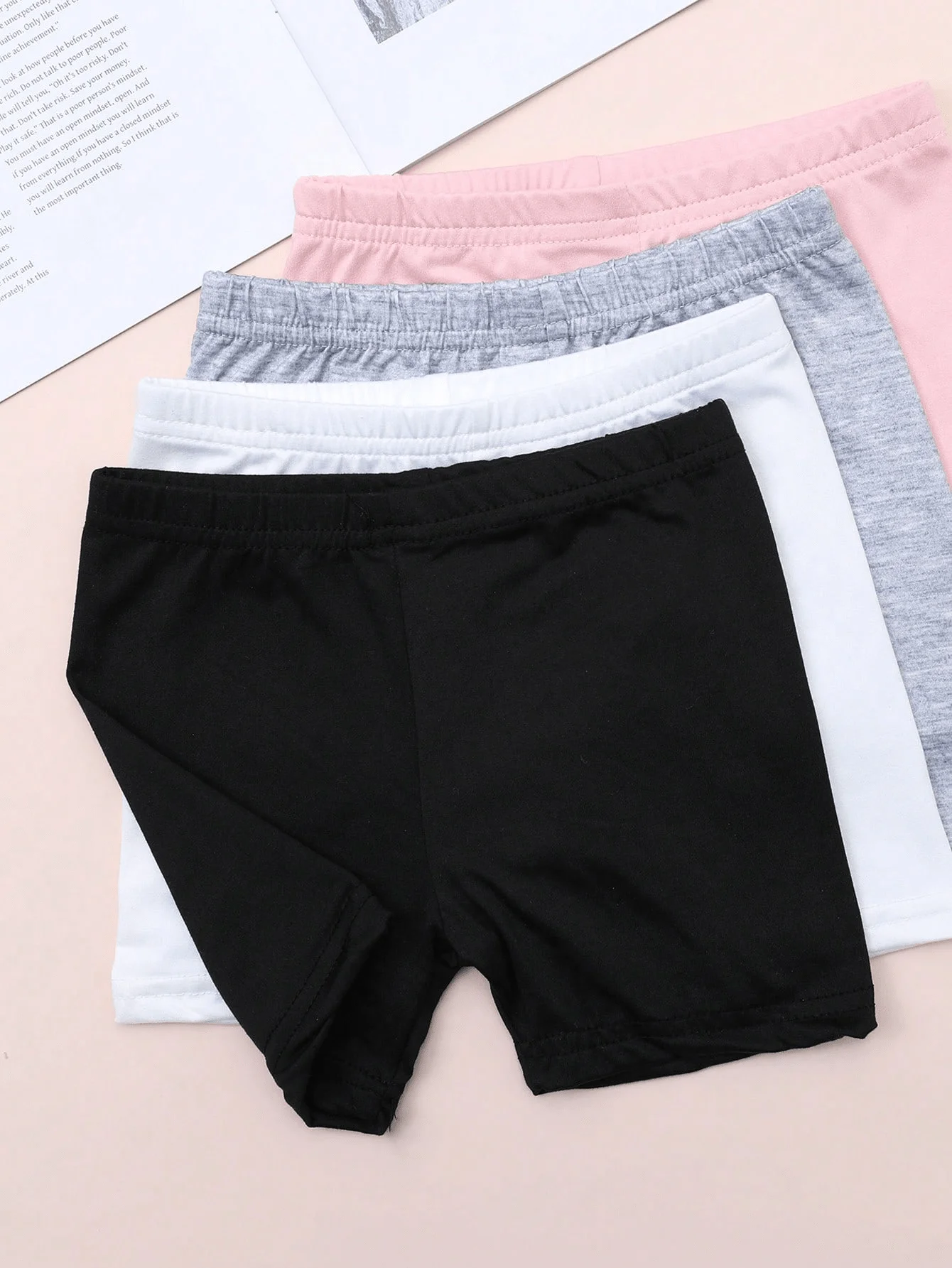 4 Pcs Children Girl Bottoming Safety Shorts High Elastic Waist Anti-glare Soft Breathable Kids Summer Casual Underwear Pants
