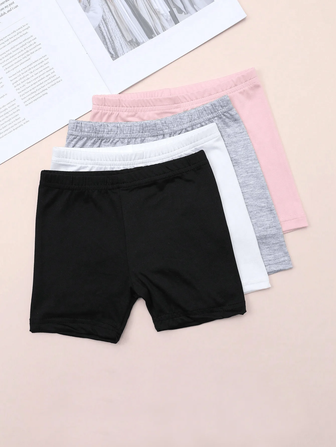 4 Pcs Children Girl Bottoming Safety Shorts High Elastic Waist Anti-glare Soft Breathable Kids Summer Casual Underwear Pants