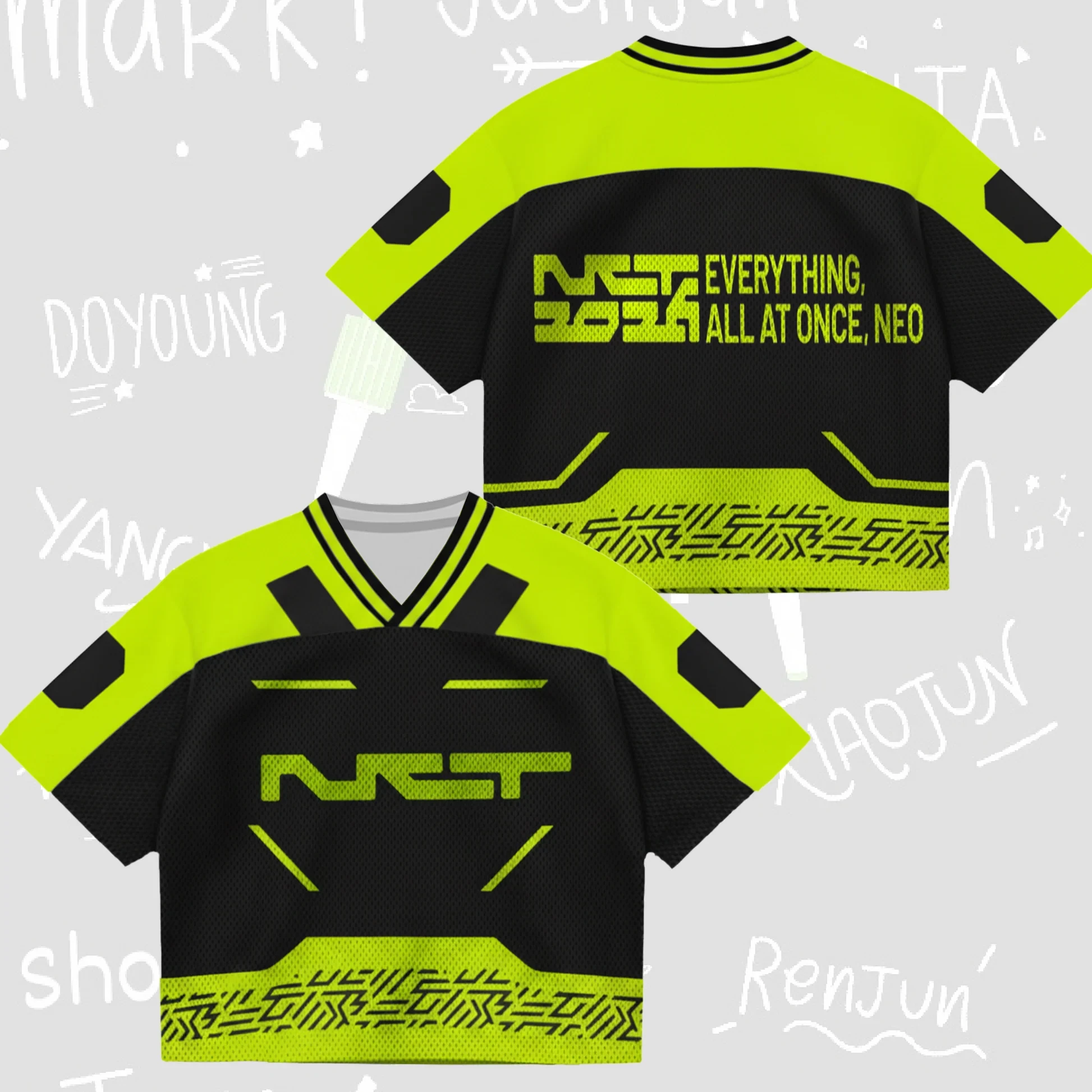 Kpop NCT 127 Everything All At Once Neo Jersey Gift for Fans Street Sportswear Family Matching Summer Breathable Quick-drying