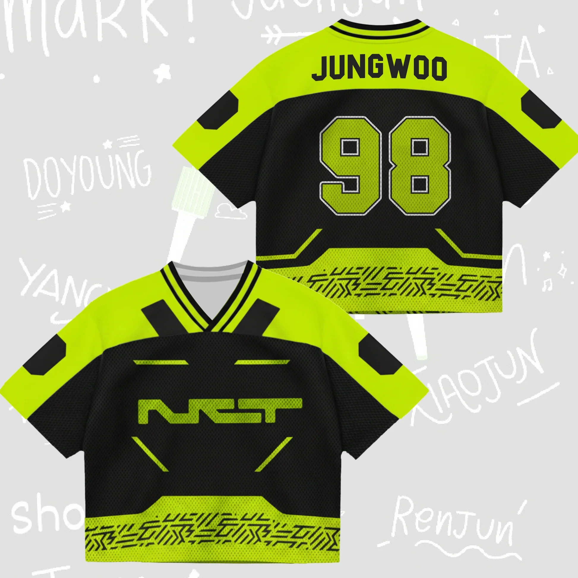 Kpop NCT 127 Everything All At Once Neo Jersey Gift for Fans Street Sportswear Family Matching Summer Breathable Quick-drying