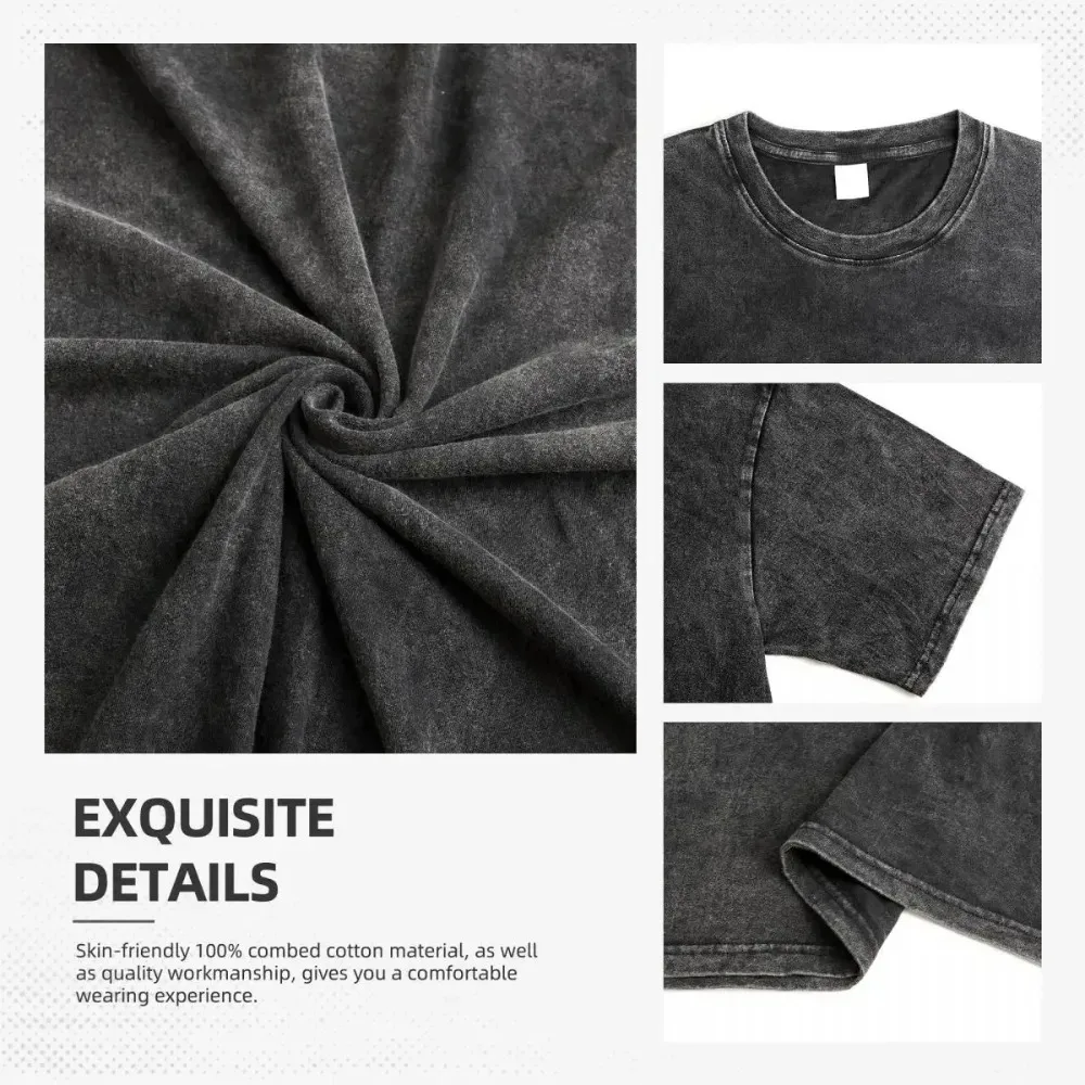 Vintage Pyramid Head Print Washed T-Shirt High-Quality Loose-Fit Versatile Tee Soft Breathable Comfortable Fabric Streetwear
