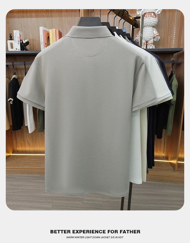 High end brand embroidered short sleeve POLO shirt men's lapel Golf top summer silk cotton fashion business casual Paul T-shirt