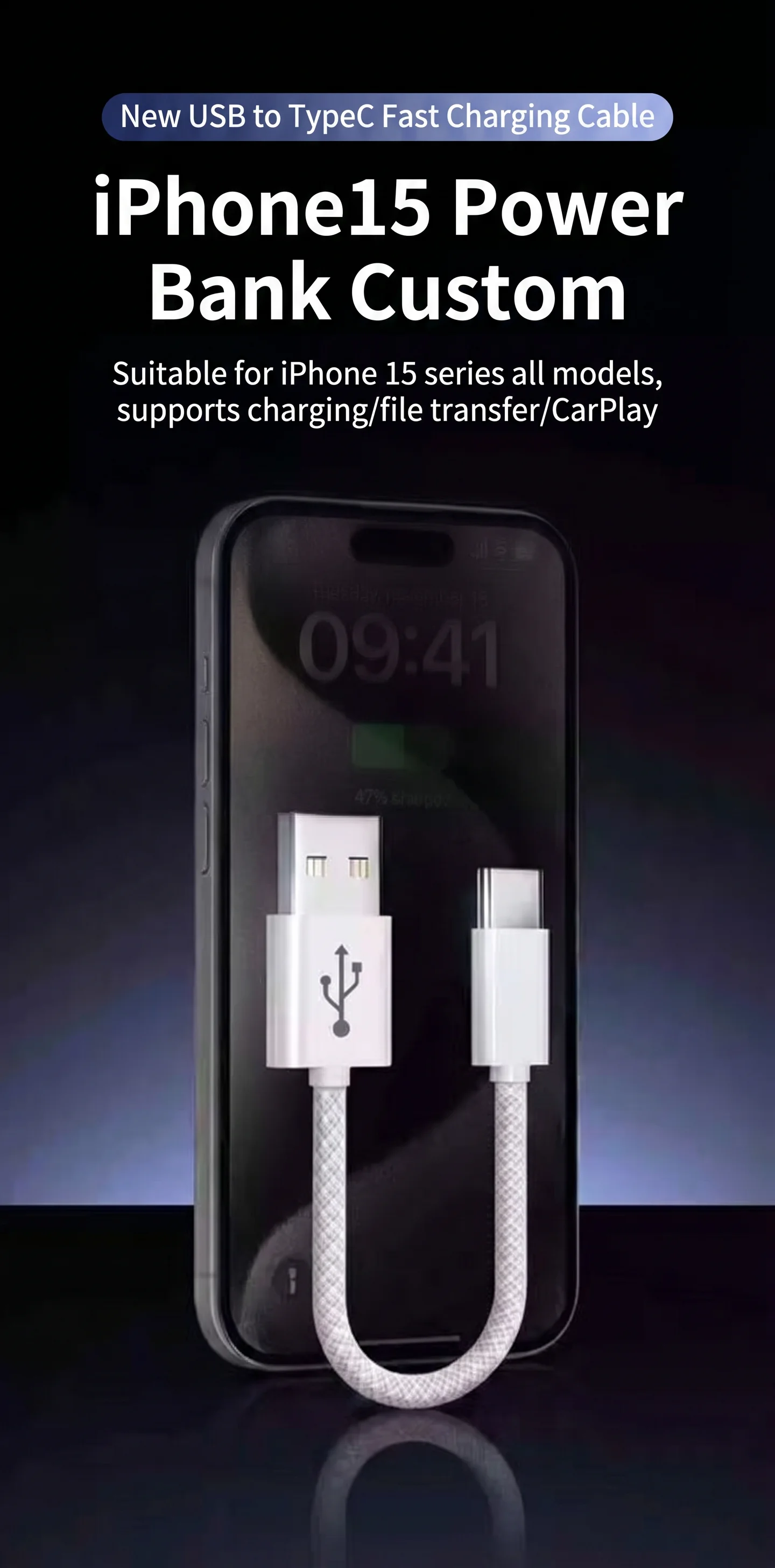 HANNUO 0.15M/0.5M Type C USB Micro Data Cable Fast Charging Short Portable Mini Cable Charge for iPhone 17 16 Xiaomi Samsung
