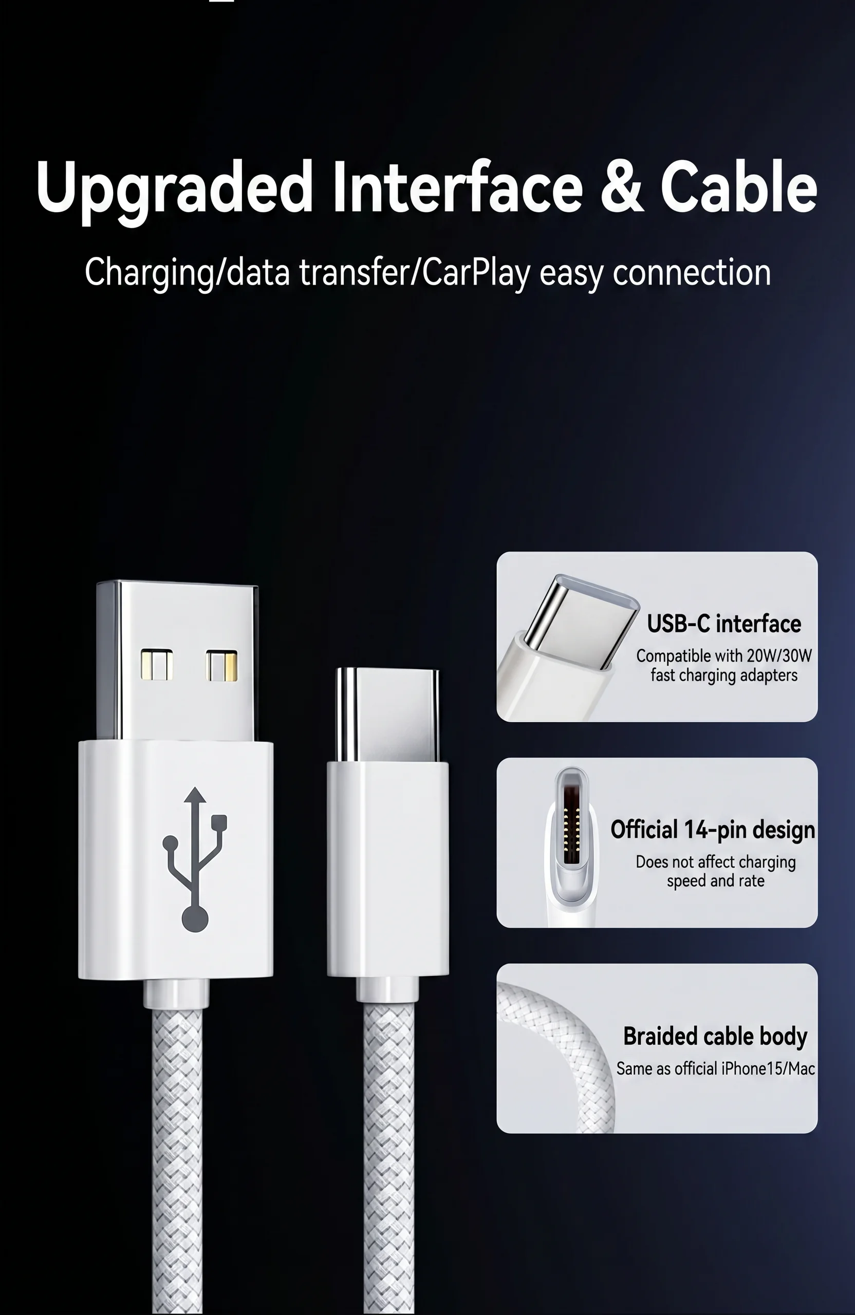 HANNUO 0.15M/0.5M Type C USB Micro Data Cable Fast Charging Short Portable Mini Cable Charge for iPhone 17 16 Xiaomi Samsung