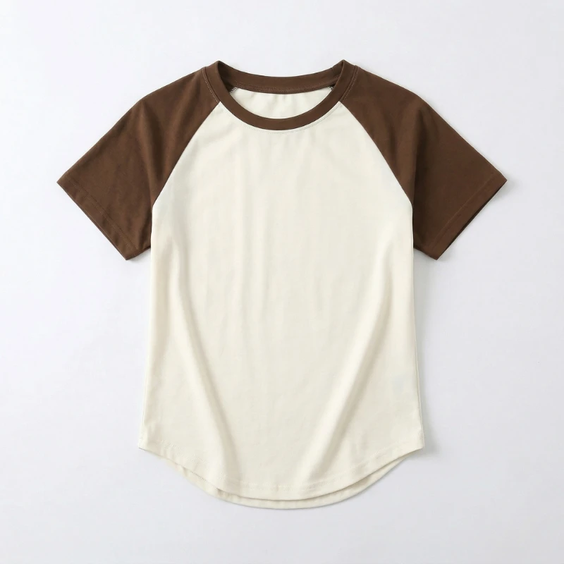 2026 Summer Fashion O Neck Women T-Shirt Trendy Color Blocking Casual Versatile T-Shirt Sexy Slim Short Sleeve Women's Tees