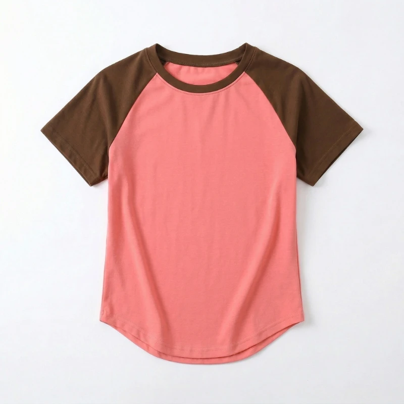 2026 Summer Fashion O Neck Women T-Shirt Trendy Color Blocking Casual Versatile T-Shirt Sexy Slim Short Sleeve Women's Tees