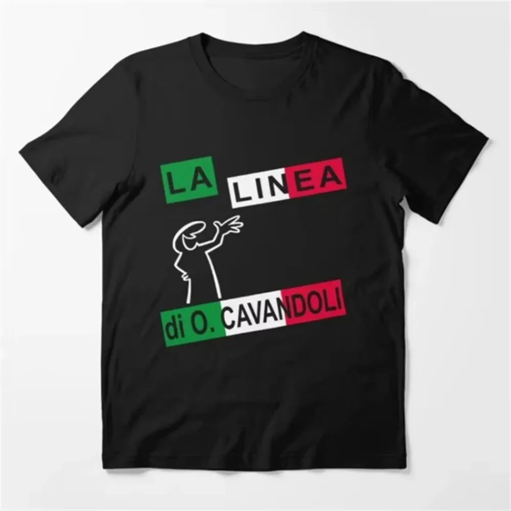 Osvaldo Cavandoli La Linea Cartoon Print TShirt Men Women Unisex Streetwear Fashion Harajuku Kawaii T-shirt Women's Y2K Clothing
