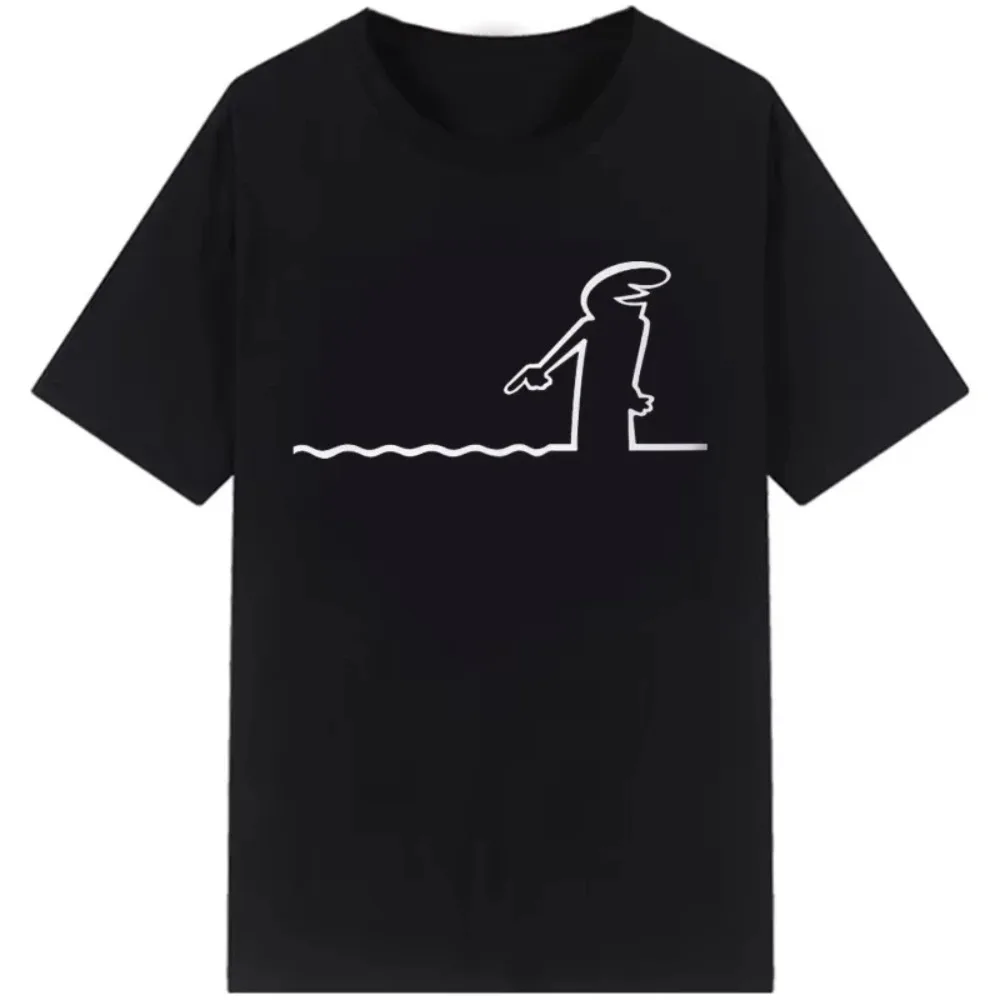 Osvaldo Cavandoli La Linea Cartoon Print TShirt Men Women Unisex Streetwear Fashion Harajuku Kawaii T-shirt Women's Y2K Clothing