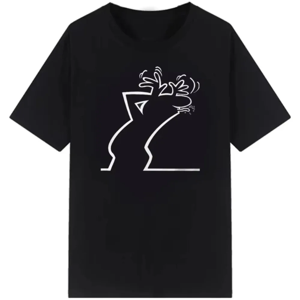 Osvaldo Cavandoli La Linea Cartoon Print TShirt Men Women Unisex Streetwear Fashion Harajuku Kawaii T-shirt Women's Y2K Clothing