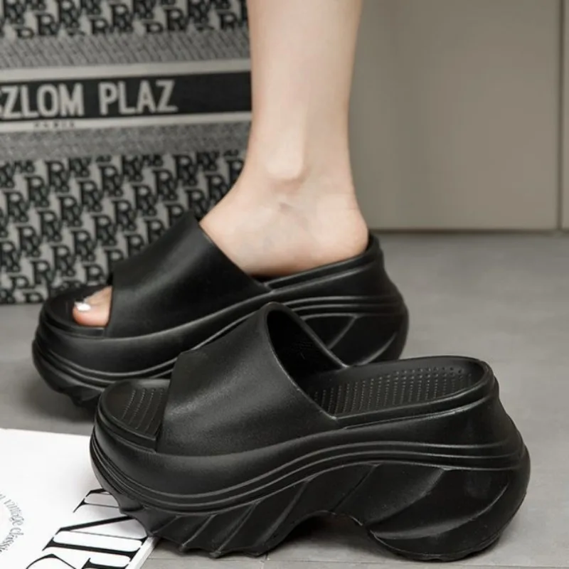YNPO 10cm High Heel Chunky Sandals Women Fashion Open Toe Eva Platform Slippers Woman Summer Non Slip Thick Sole Slides Female