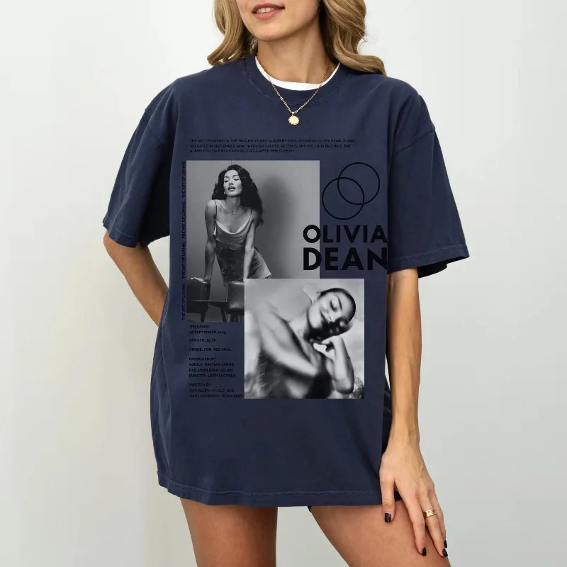 Vintage Olivia Dean T-shirt, Photo Collage T-shirt, Music Artist Graphic Summer unisex Loose and Breathable cotton T-shirt Top